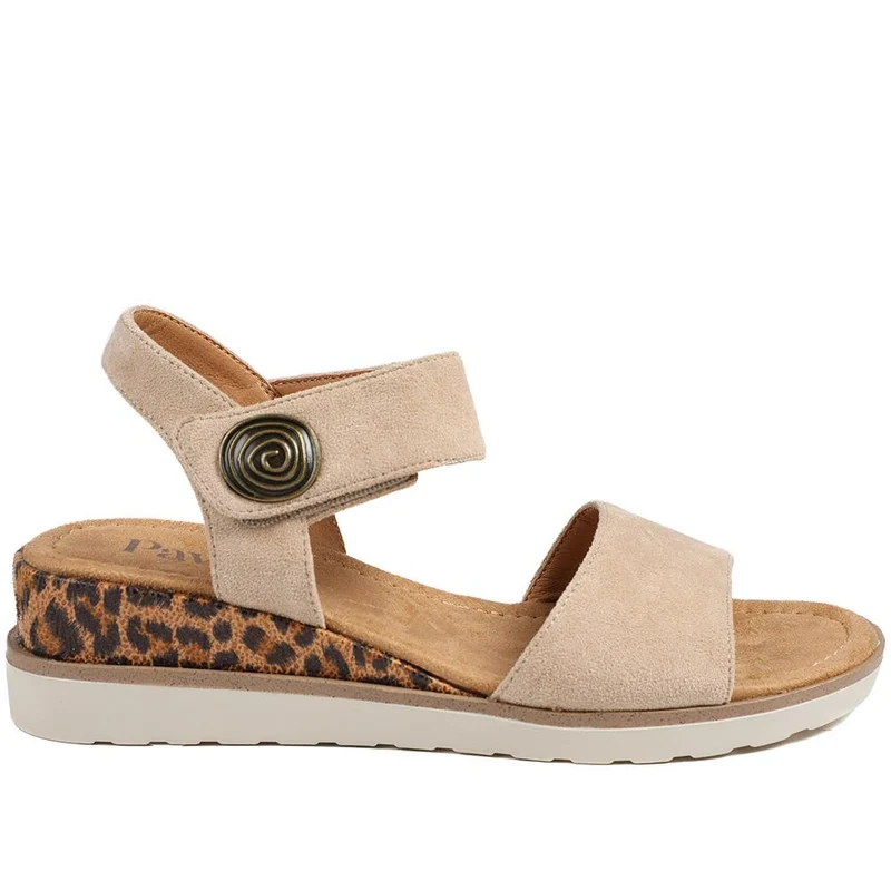 Cushioned Touch-Fasten Sandals - WOIL41044 / 327 272 - Beige