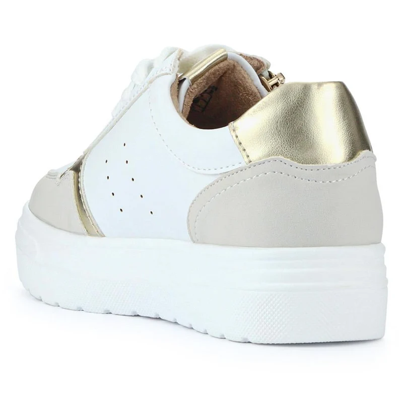 Wide-Fit Dual-Fasten Platform Trainers - BELWBINS41004 / 326 812 - White Multi
