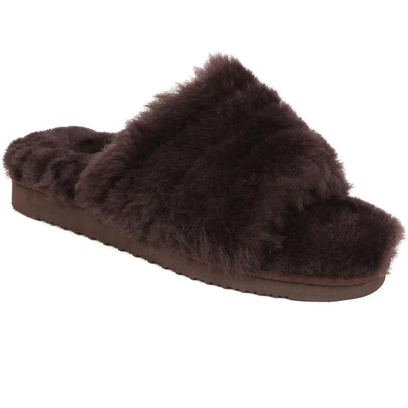 Falonda Faux-Fur Slippers - FALONDA / 326 074 - Chocolate