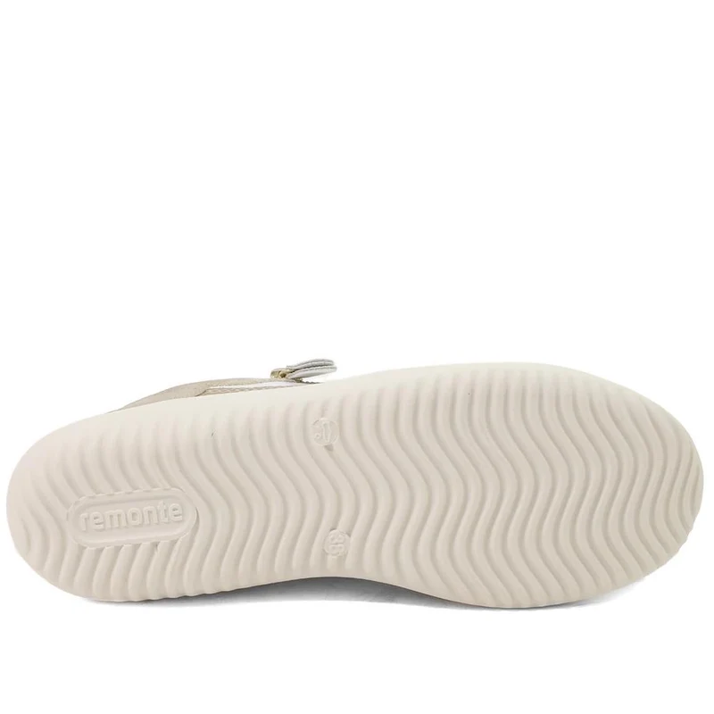 Remonte Shower Resistant Leather Zipped Trainers - DRS43509 / 328 689 - Beige Multi