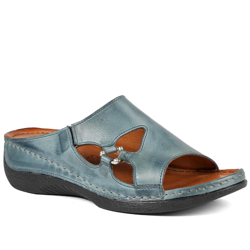 Leather Wedge-Heeled Mules - KARY41002 / 327 473