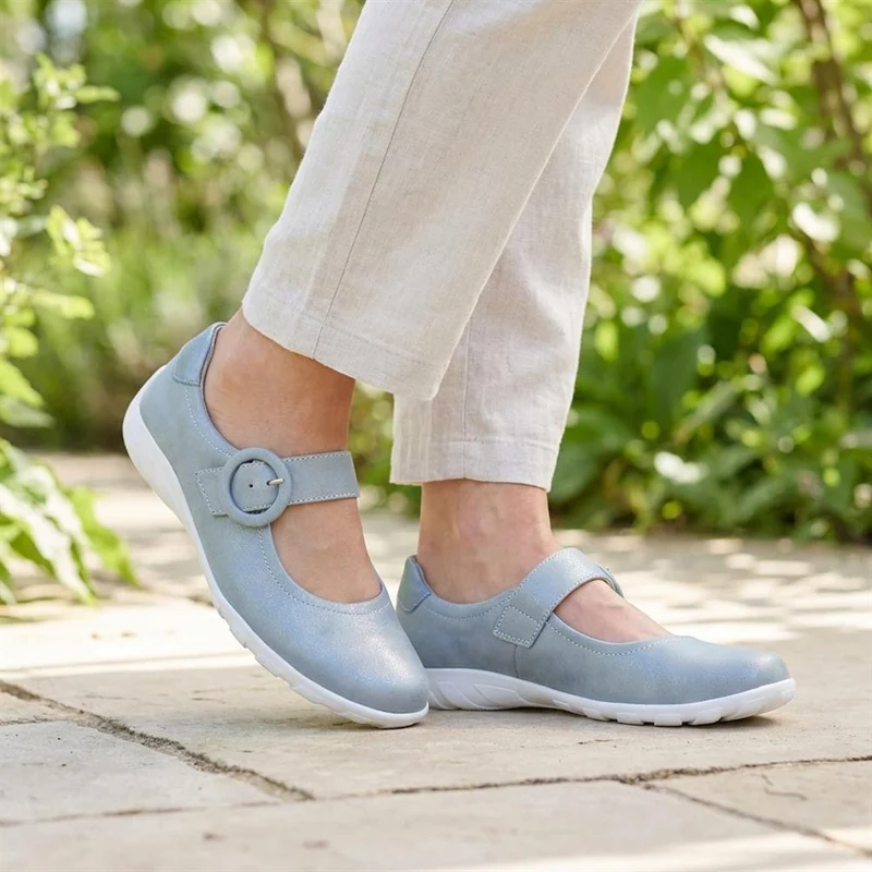 Casual Buckle Fasten Mary Janes - WBINS43015 / 328 824 - Light Blue