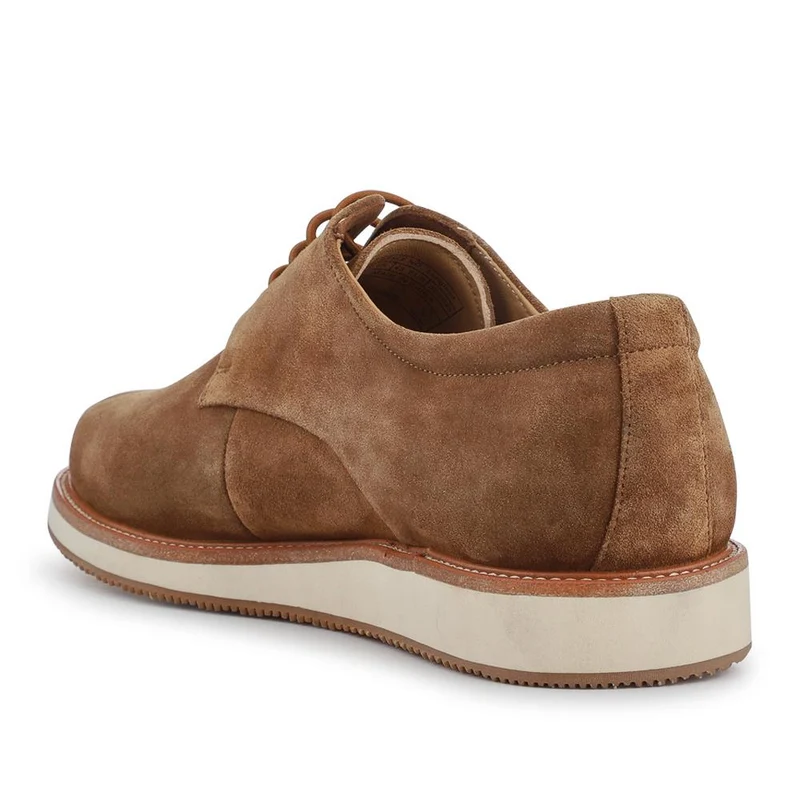 Longfield Wide Fit Leather Lace Up Shoes - LONGFIELD / 328 100 - Tan Suede