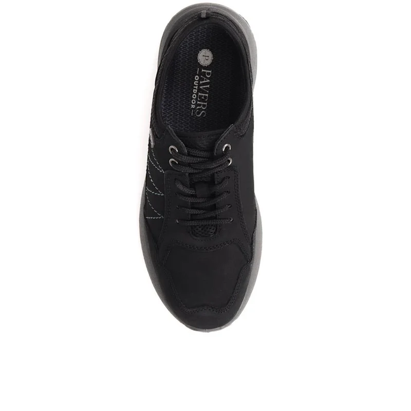 Outdoor Leather Lace-Up Shoes - DDIN37021 / 324 115 - Black
