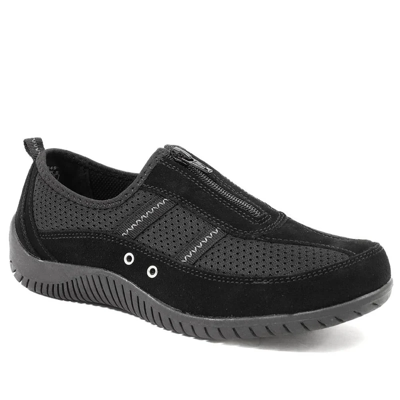 Memory Foam Leather Slip On Trainers - BRK43049 / 329 380