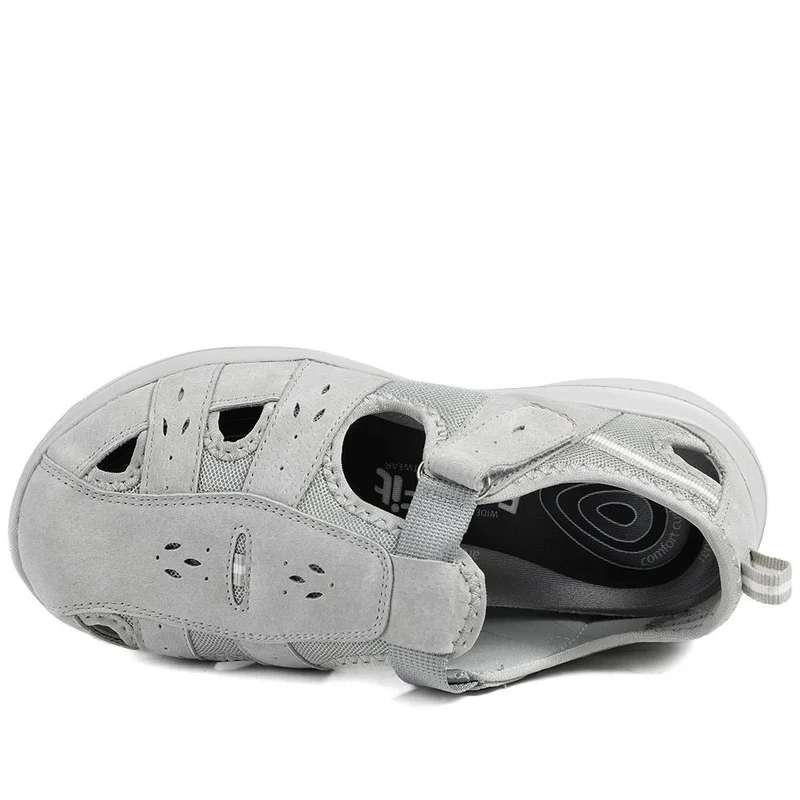 Easyfit Extra Wide Leather Monk Shoes - BLYTHE / 328 992 - Grey