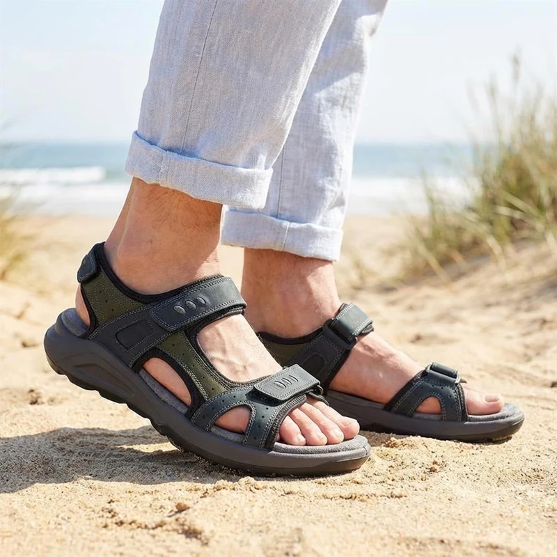 Dual Fasten Comfort Sandals - DDIN43008 / 329 102 - Navy Blue-Green