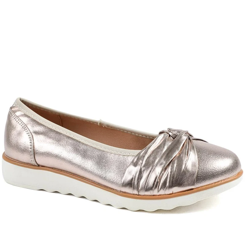 Wide Fit Chunky Bow Detailed Pumps - BRK43006 / 329 008