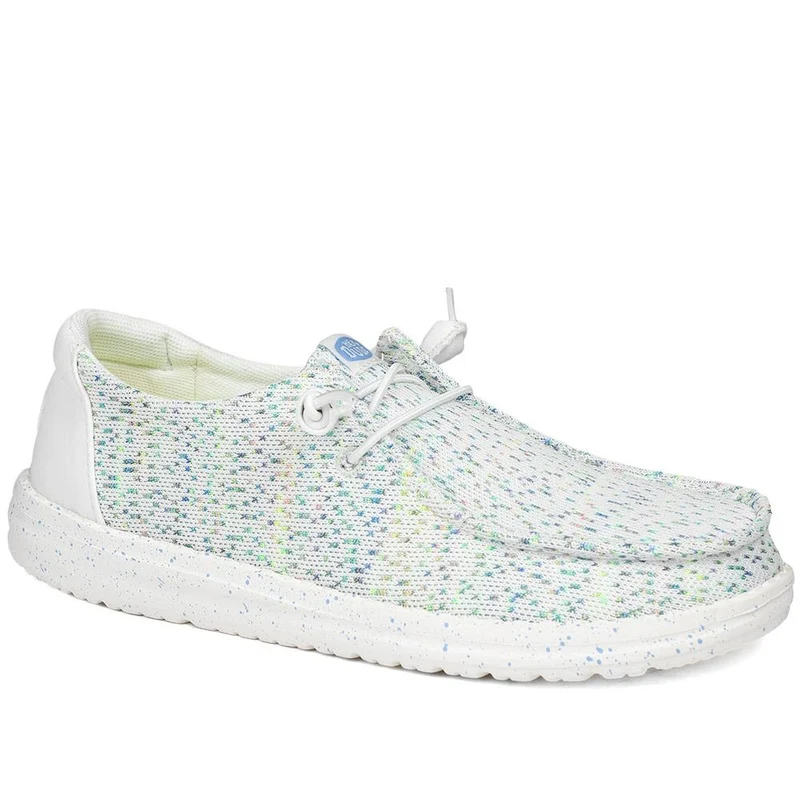 HeyDude Wendy Stretch Speckle Shoes - GARD43507 / 329 360 - White Multi