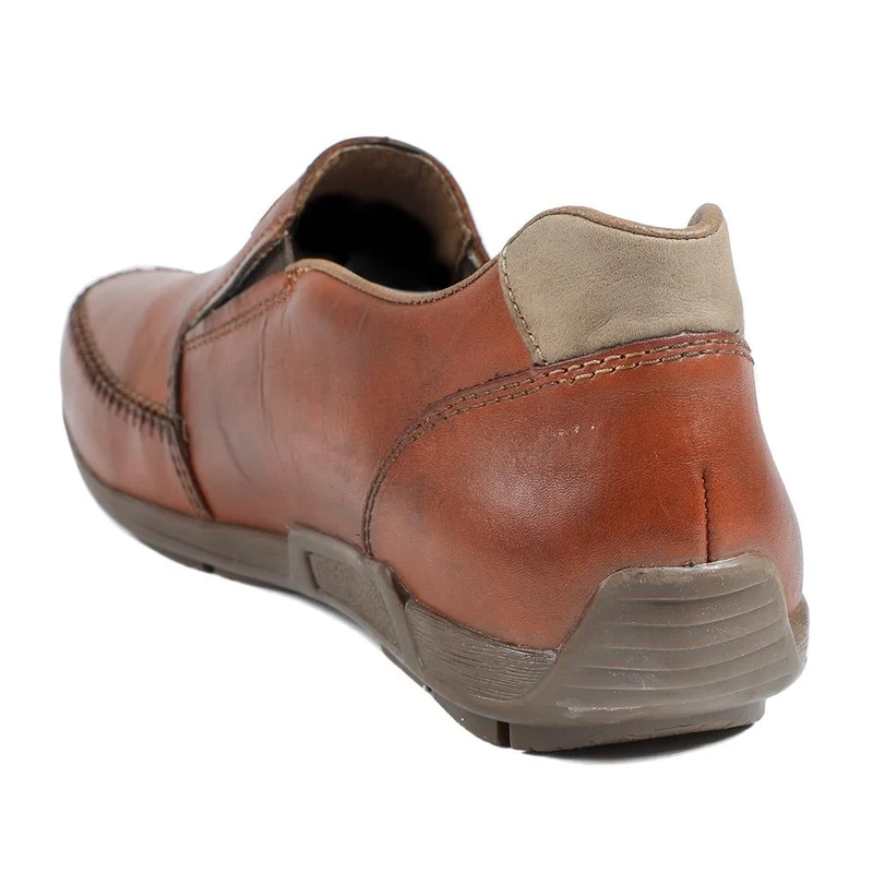 Rieker Leather Elasticated Slip On Shoes - RKR43018 / 328 827 - Tan
