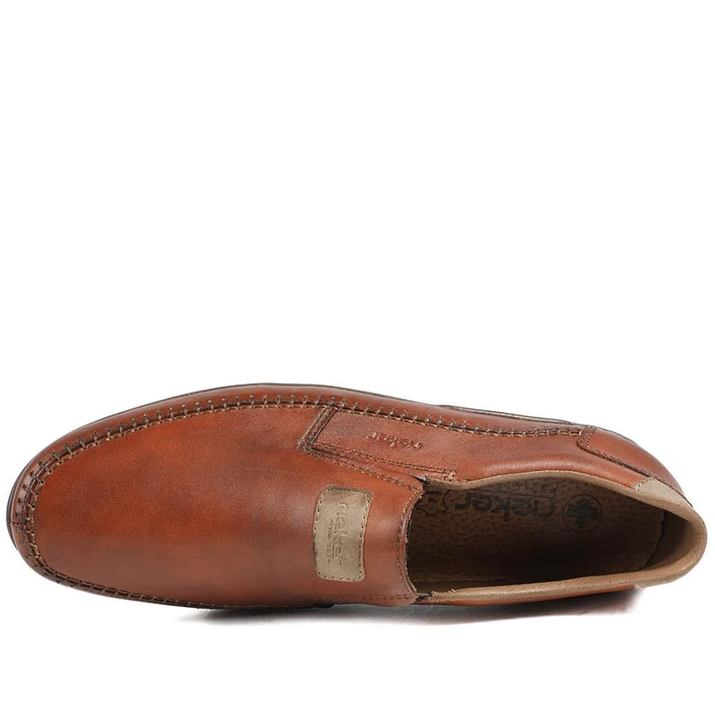 Rieker Leather Elasticated Slip On Shoes - RKR43018 / 328 827 - Tan