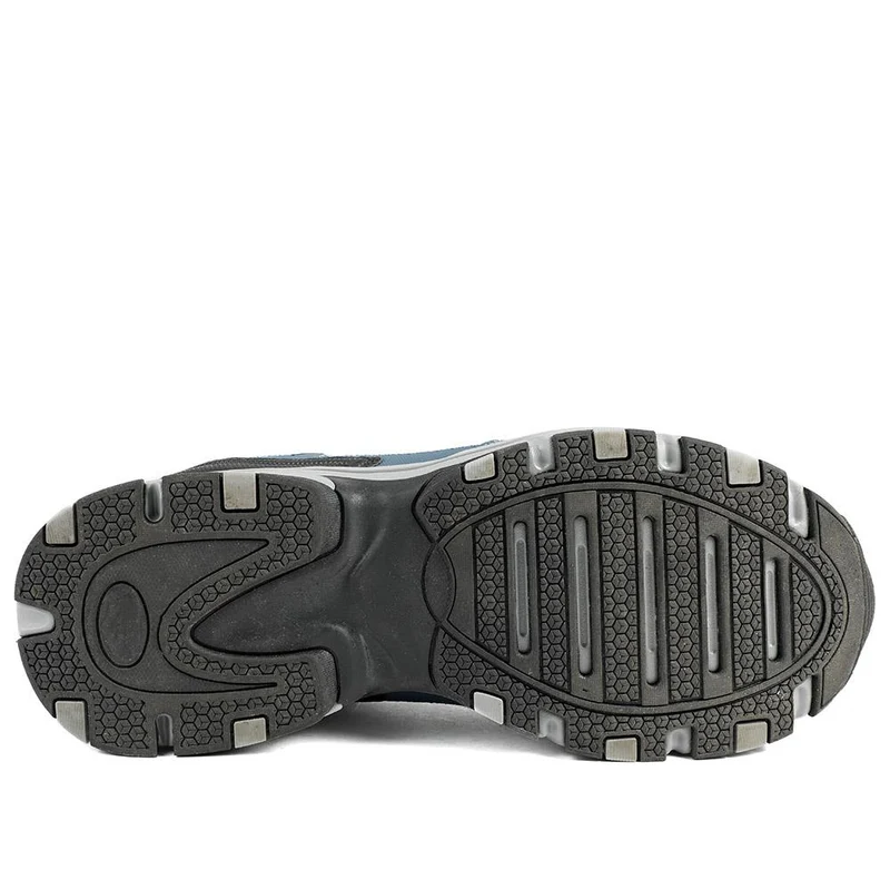 Extra Wide Leather Memory Foam Lace Up Trainers - BOJIE43019 / 329 260 - Jeans Blue