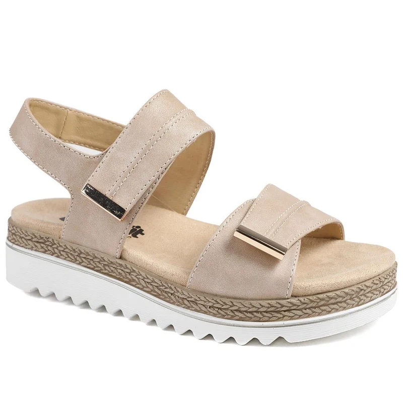 EasyFit Catena Extra Wide Touch Fasten Sandals - CATENA / 329 163 - Beige