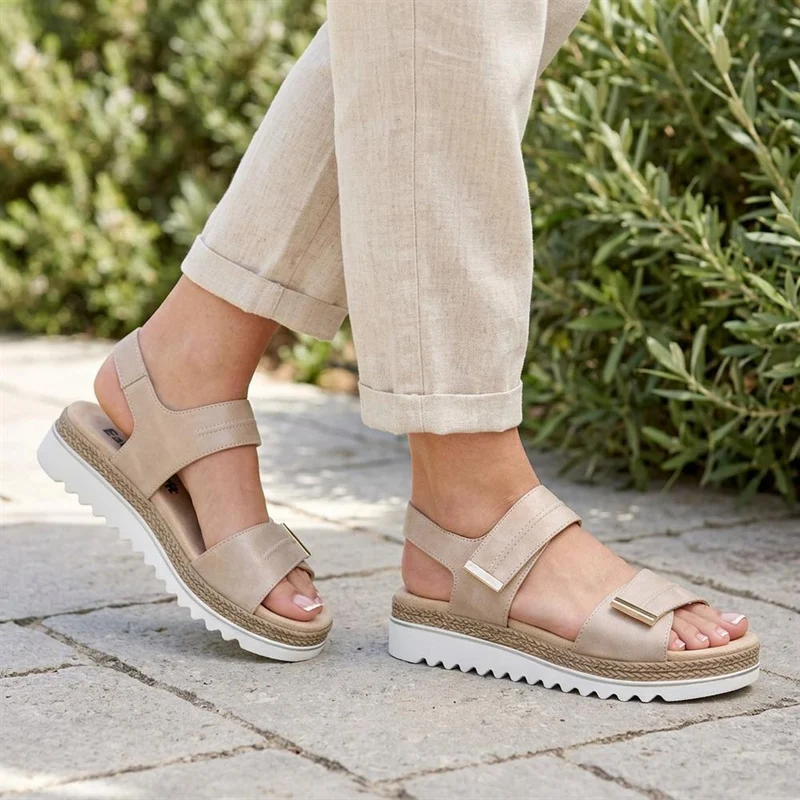 EasyFit Catena Extra Wide Touch Fasten Sandals - CATENA / 329 163 - Beige