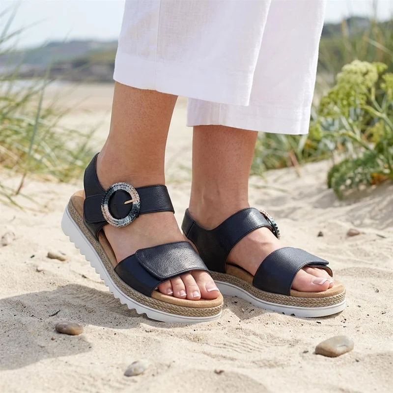 EasyFit Arabelle Extra Wide Buckle Fasten Sandals - ARABELLE / 329 164 - Navy