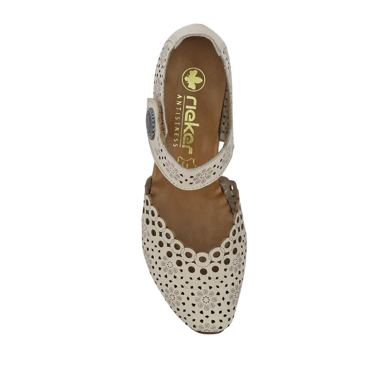 Leather Cuban-Heeled Mary Janes - RKR41536 / 327 286 - Beige