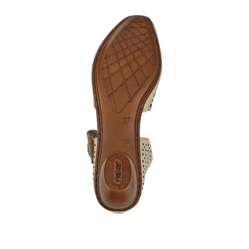 Leather Cuban-Heeled Mary Janes - RKR41536 / 327 286 - Beige