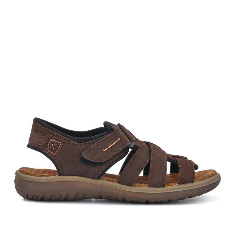 Leather Touch-Fasten Sandals - DDIN41010 / 327 397 - Brown