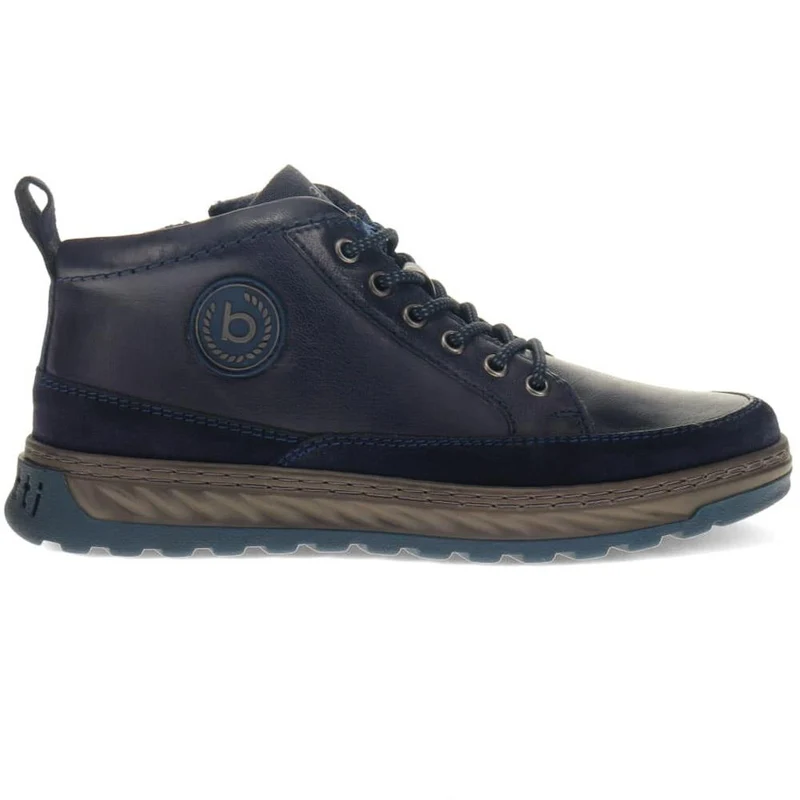 Leather Lace-Up Trainers - BUG40509 / 325 714 - Navy