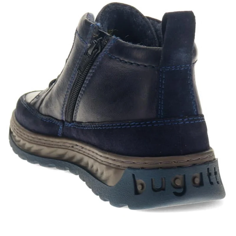 Leather Lace-Up Trainers - BUG40509 / 325 714 - Navy