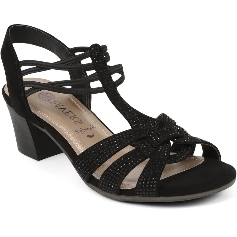 Slip-On Block-Heeled Sandals - PLAN39001 / 325 340 - Black