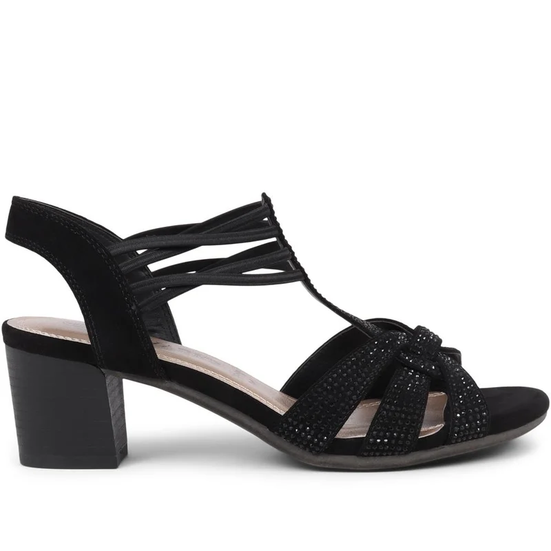 Slip-On Block-Heeled Sandals - PLAN39001 / 325 340 - Black