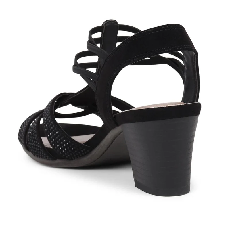 Slip-On Block-Heeled Sandals - PLAN39001 / 325 340 - Black