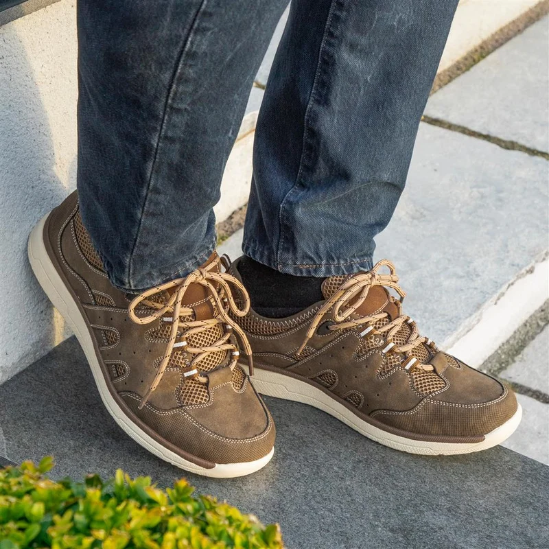 Lace -Up Trainers for Men - WBINS33017 / 319 502 - Taupe