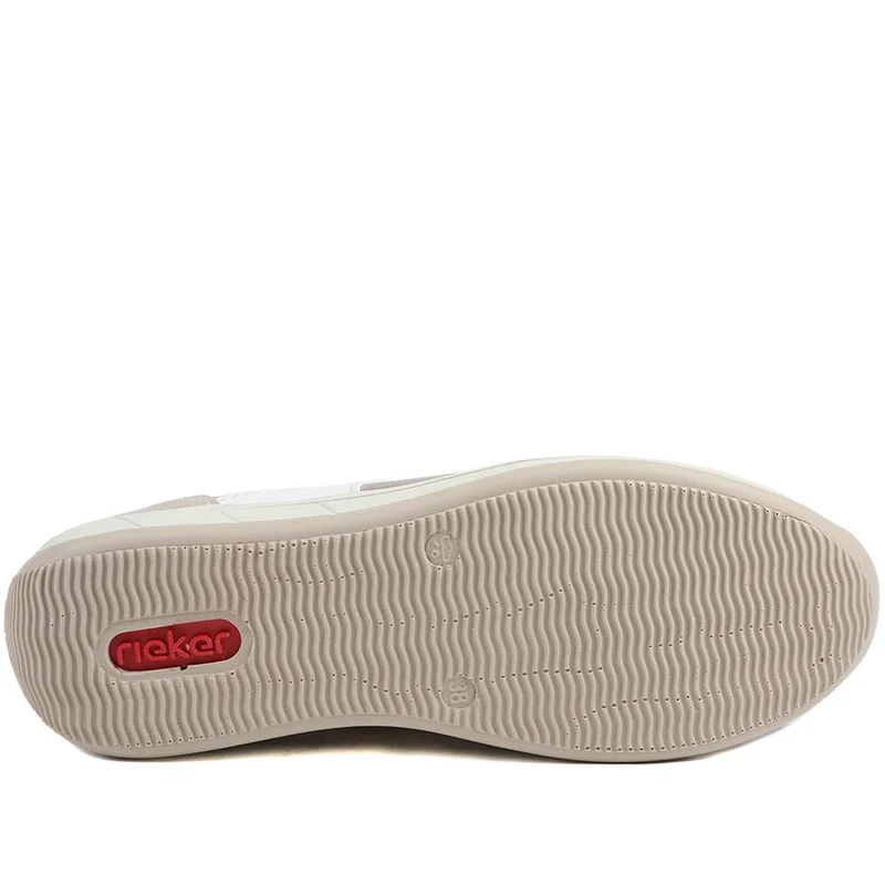 Rieker Wide Fit Multi Tone Trainers - RKR43545 / 328 778 - Beige-White