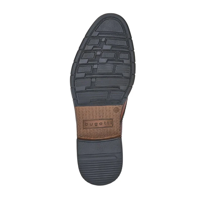 Wide-Fit Leather Lace-Up Shoes - BUG41501 / 326 718 - Cognac