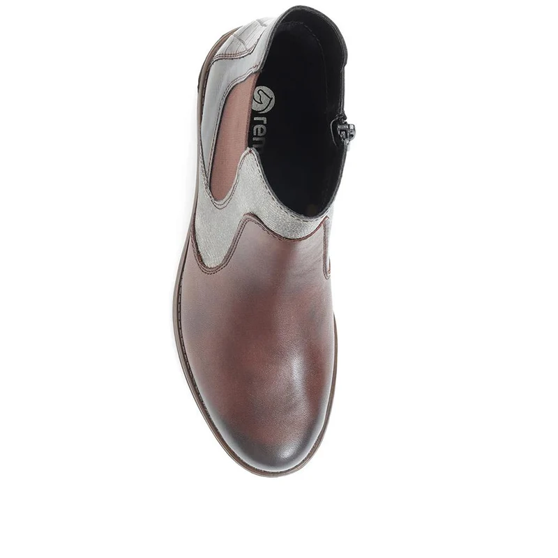 Leather Snakeskin Chelsea Boots - DRS36511 / 322 974 - Chocolate