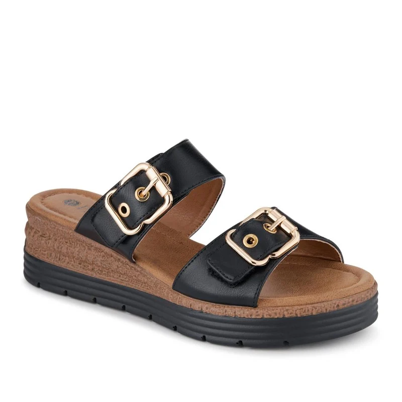 Dual-Buckled Mule Sandals - WOIL41018 / 327 182
