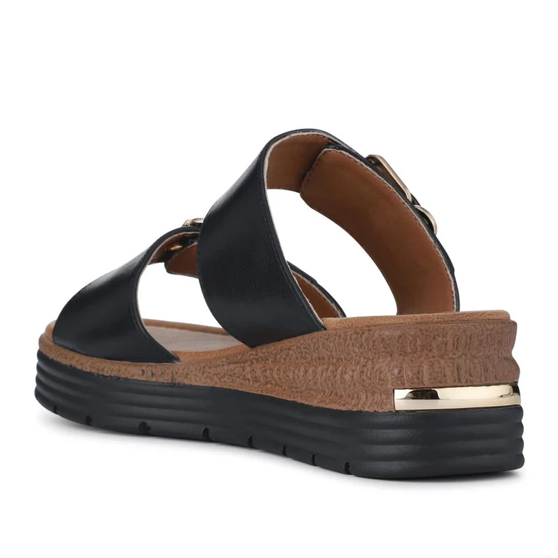 Dual-Buckled Mule Sandals - WOIL41018 / 327 182 - Black