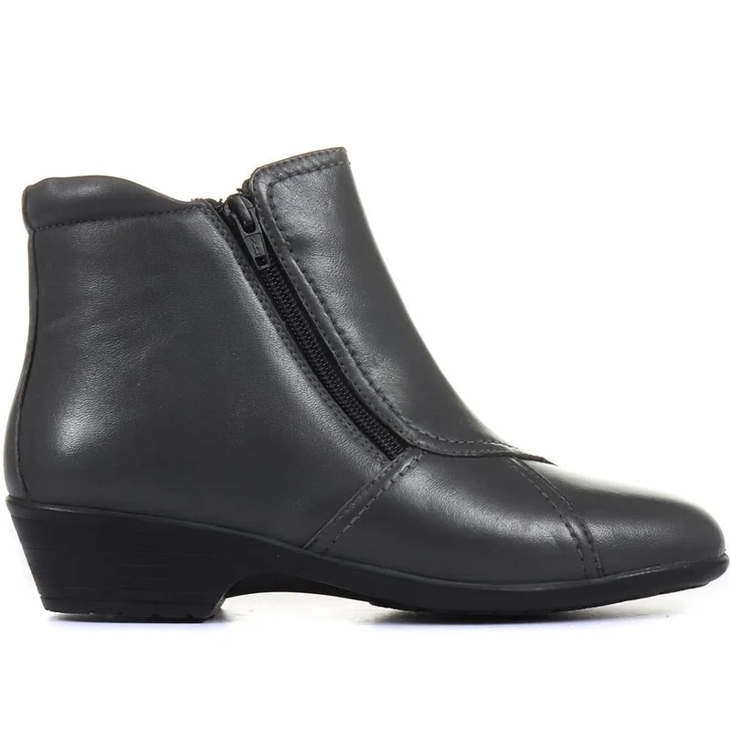Leather Ladies Ankle Boots - HSKEMP1811 / 146 311 - Grey