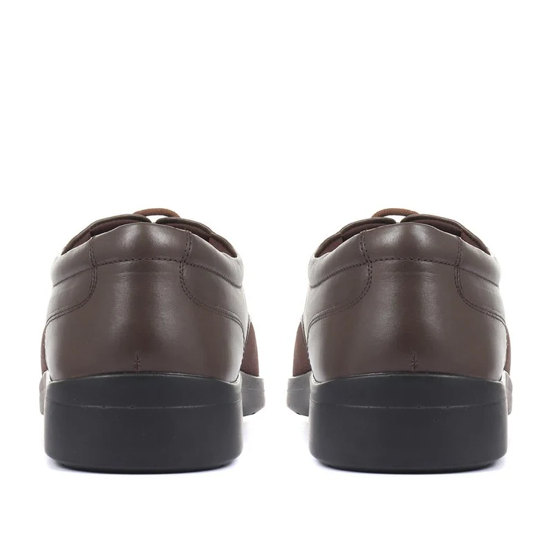 Extra Wide Fit Lace-Up Derby Shoe - ABERTO / 320 929 - Brown