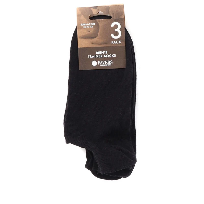 3-Pack No Show Ankle Socks - ASENA37003 / 324 031 - Black