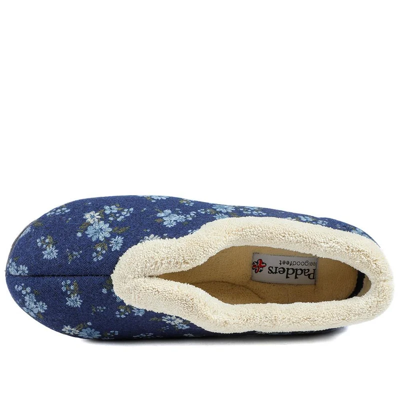 Padders Wide Fit Memory Foam Slippers - PADQING43006 / 329 403 - Navy