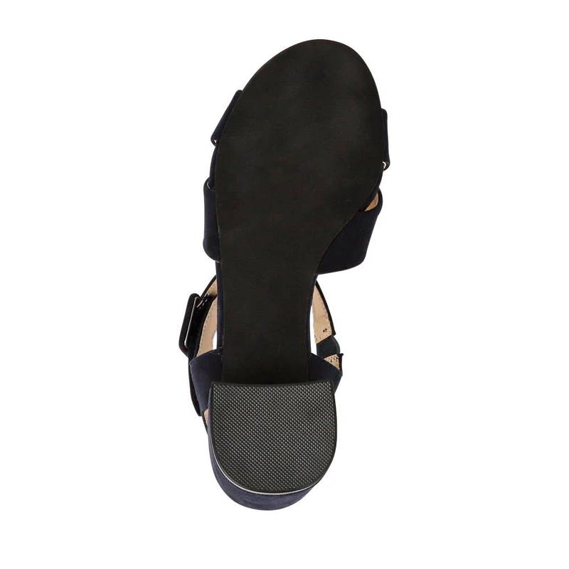 Elegant Block Heeled Sandals - WBINS41053 / 327 111 - Navy