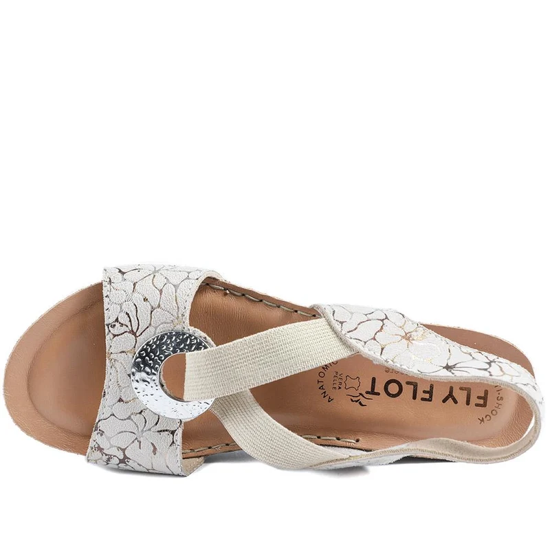 Fly Flot Wedge Heel Slingback Sandals - FLY43023 / 328 682 - Beige