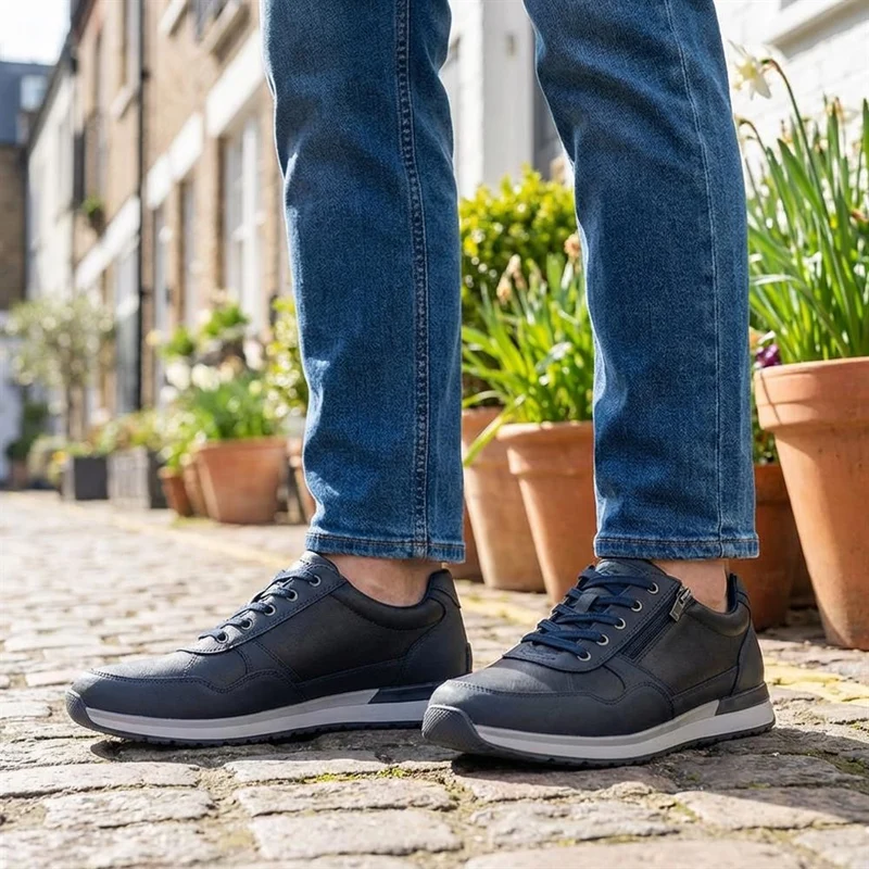 Lace Up Trainer with Grip Sole - GANG42005 / 327 859 - Navy