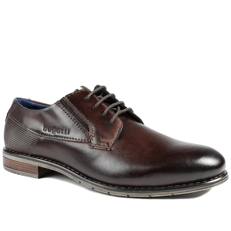 Leather Lace Up Dress Shoe - BUG43510 / 328 752 - Dark Brown