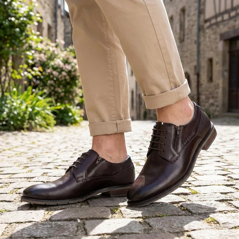 Leather Lace Up Dress Shoe - BUG43510 / 328 752 - Dark Brown