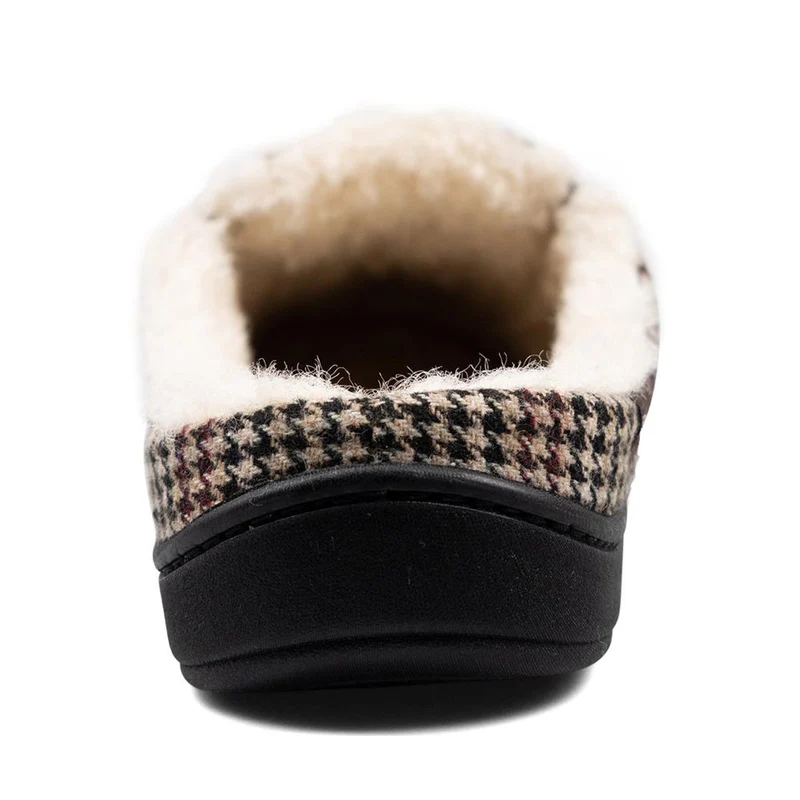 Padders Mens Slippers G Fit Side Stitched Washable - TOM - Tom / null - BROWN HOUNDS TOOTH