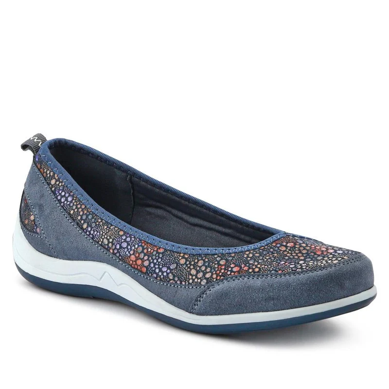 Slip-On Patterned Lightweight Pumps - BRK37007 / 323 323 - Denim Multi