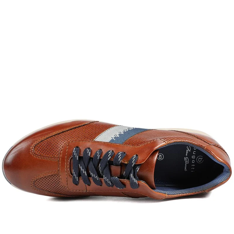 Bugatti Leather Lace Up Trainers - BUG43515 / 329 257 - Cognac