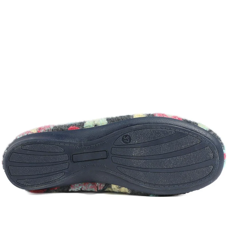 Soft Floral Full Slippers - FEVI43001 / 329 503 - Navy Multi