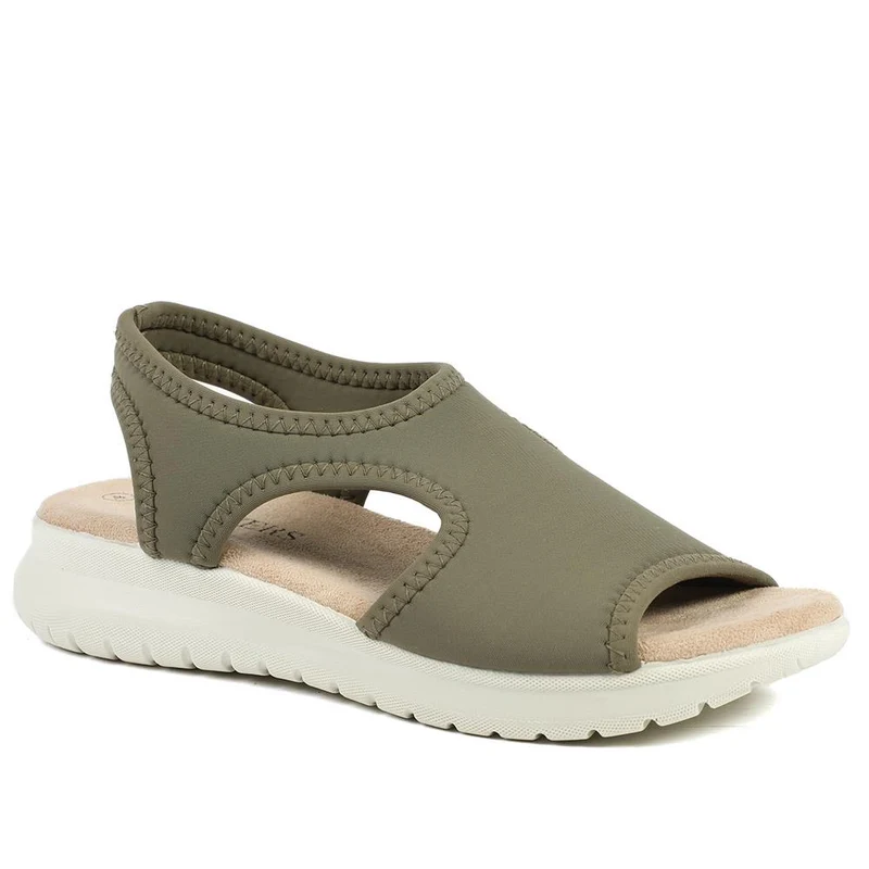 Stretch Comfort Sandals with Cushioned Insole - POLY43001 / 329 021 - Khaki