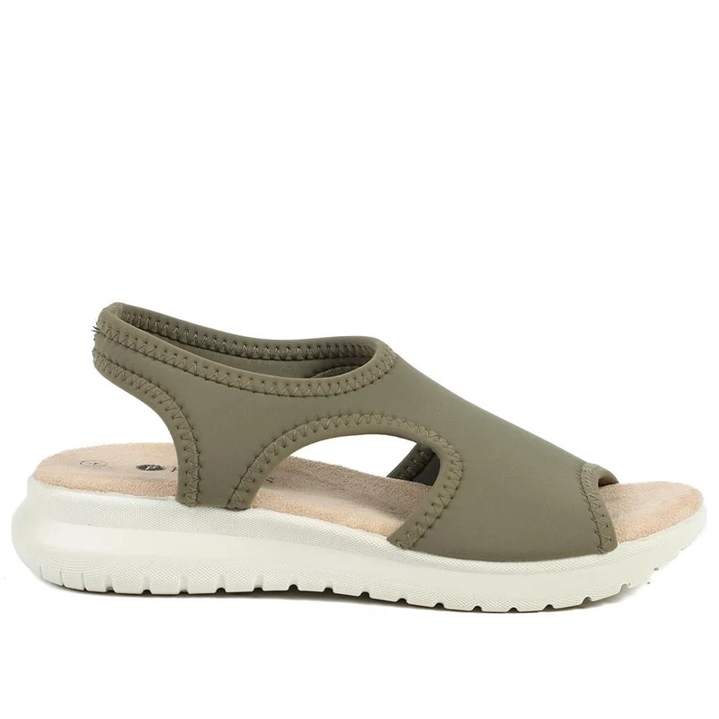 Stretch Comfort Sandals with Cushioned Insole - POLY43001 / 329 021 - Khaki