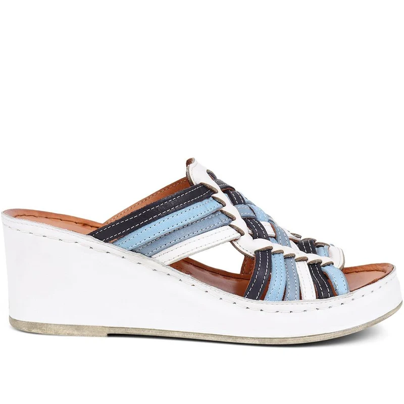 Wedge Mule Sandals - KARY39021 / 325 503 - Blue Multi
