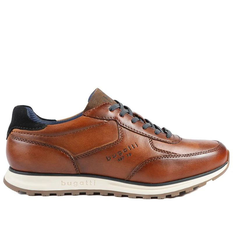 Bugatti Leather Lace Up Trainers - BUG43511 / 328 753 - Cognac